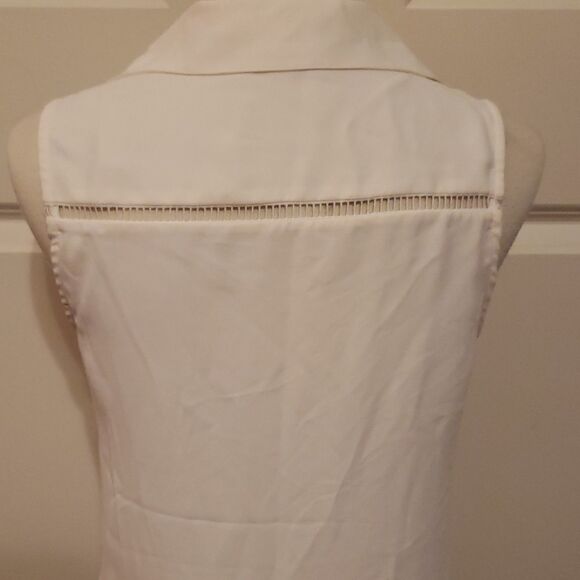 41 Hawthorn Tarla Lattice Detail‎ Sleeveless Blouse Cream Size XS NWOT - Picture 3 of 5